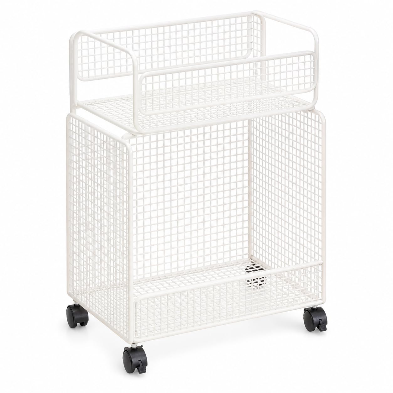 Carrello Portaoggetti da Scrivania, Bianco doppio strato ispessito | Componenti in plastica, Cestino Portaoggetti Parete, Stoccaggio articoli da bagno, Per organizzatori domestici