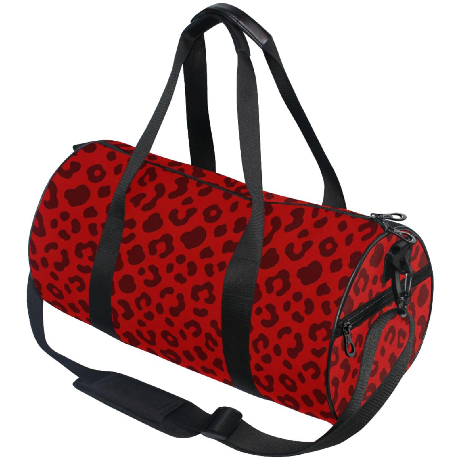 Bolsa redonda resistente con correa reforzada y estampado de leopardo 7