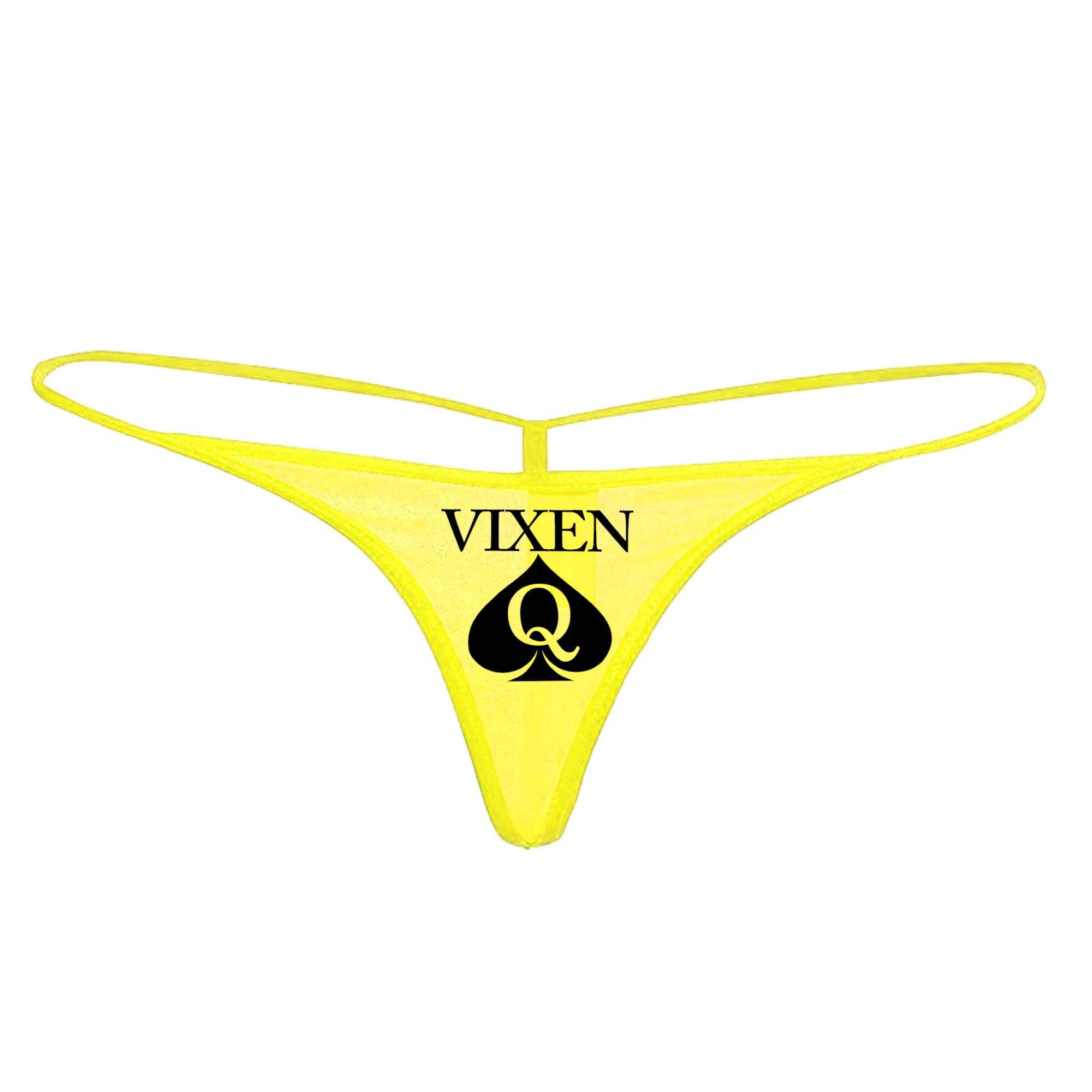 Buy QOS Yellow Vixen Queen of Spades Hotwife Logo GString Thong