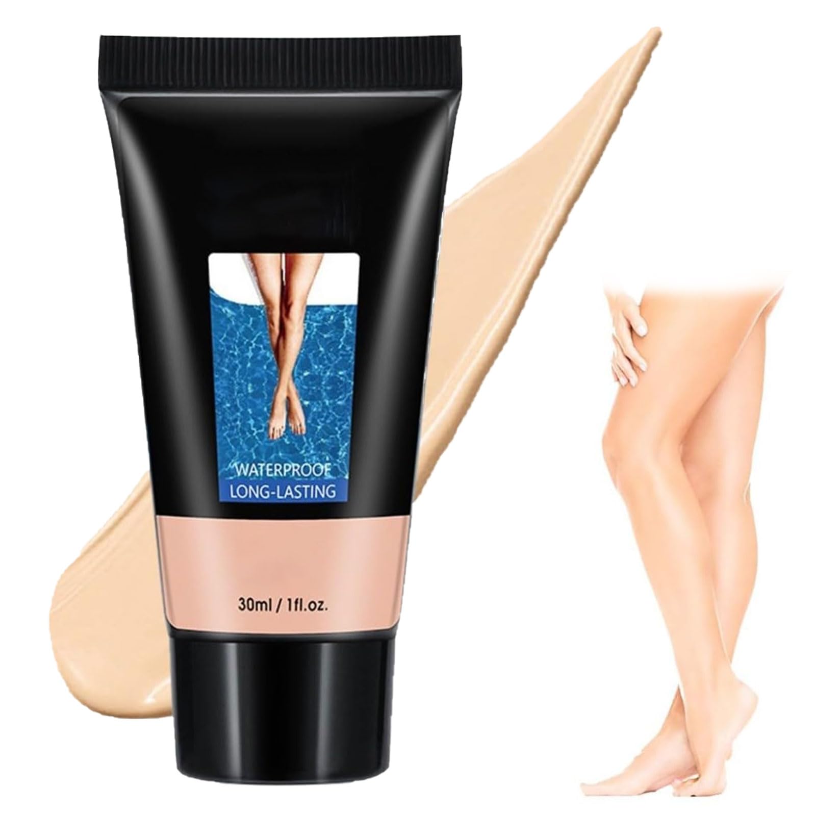 Trucco per Gambe Impermeabile, Crema Colorata Gambe, Correttore Cicatrici Tatuaggio, Fondotinta Impermeabile per il Trucco del Corpo, Copertura del Tatuaggio, 30 ml (Naturale)