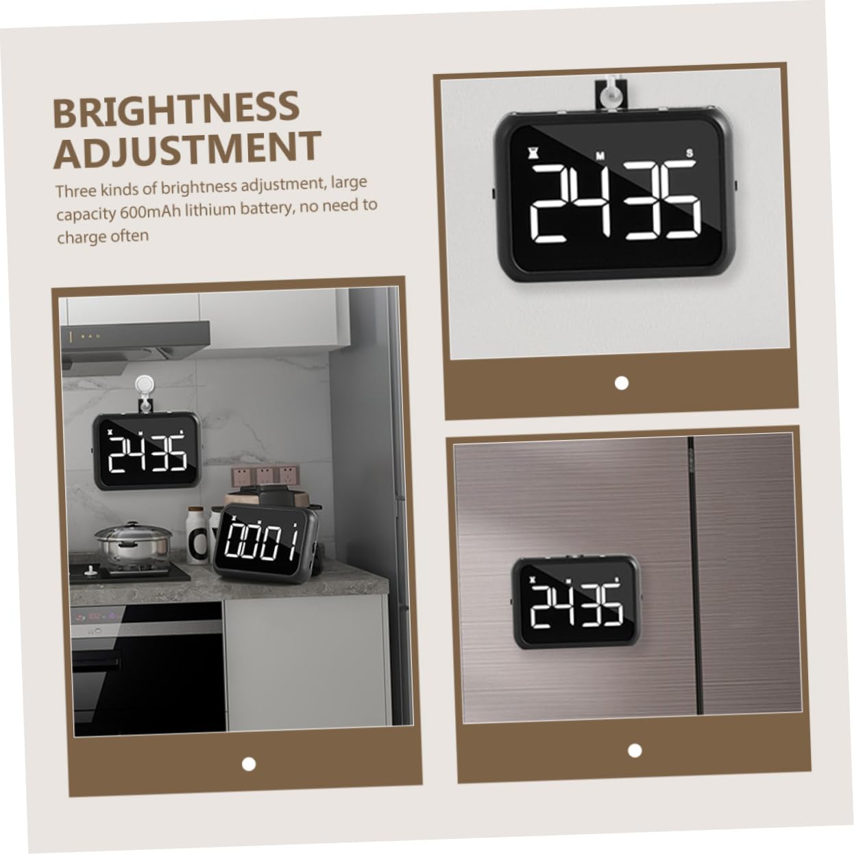 ABOOFAN 2 Piezas Temporizador Digital de Cocina con Pantalla LED Cocción y Repostería Compacto y Ligero Soporte de Incluido Función Cronómetro