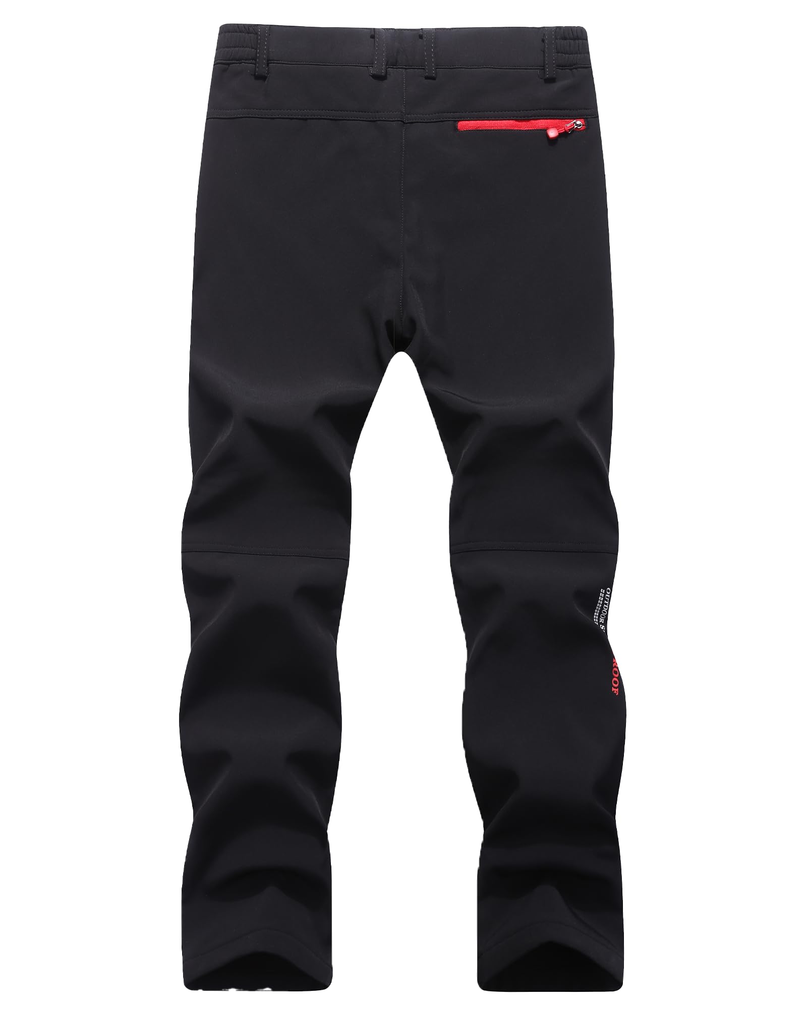 YAOHUOLE Men's Hiking Trousers Winter Fleece Lined Softshell Pants Waterproof Walking Trousers Lightweight Outdoor Work Trousers with Zip Pockets