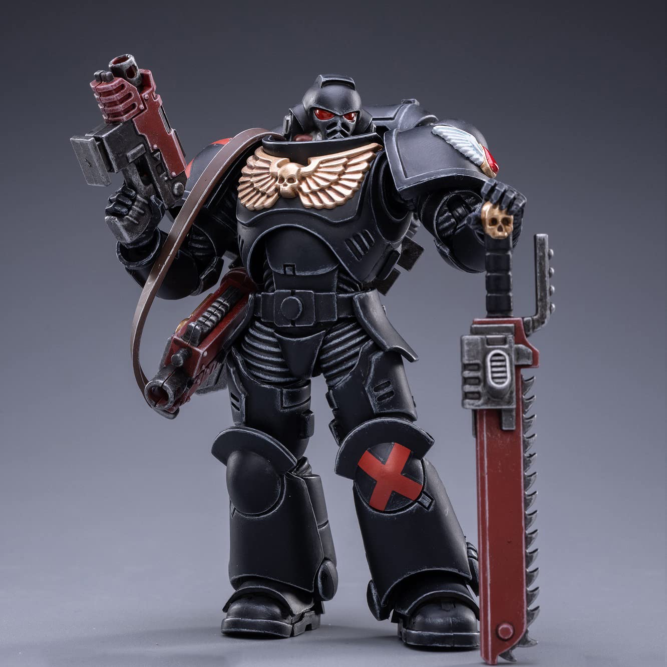 Pipigirl JoyToy 40K Genuine License 1/18 Soldier Action Figures, 4inch Army Military Extreme Warrior Models Kits(Pmaris Space Marines Black Templars) — view 4