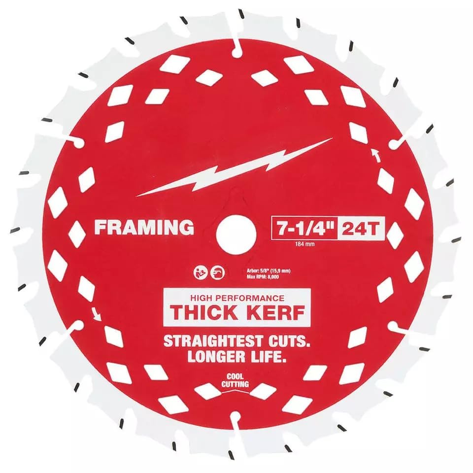 (Similar to stock photo) 48-40-0740 for Milwaukee 7-1/4\" 24T Thick Kerf Framing Circular Saw Blade