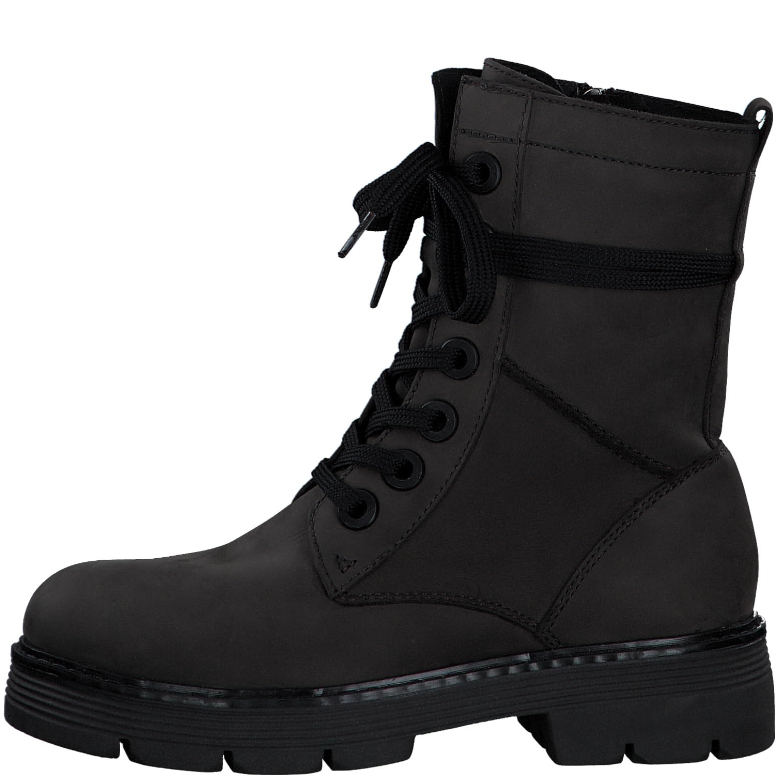MARCO TOZZI Damen Stiefeletten zum Schnüren aus Leder Plateau, Grau (Anthracite N C), 37 EU – Ansicht 5