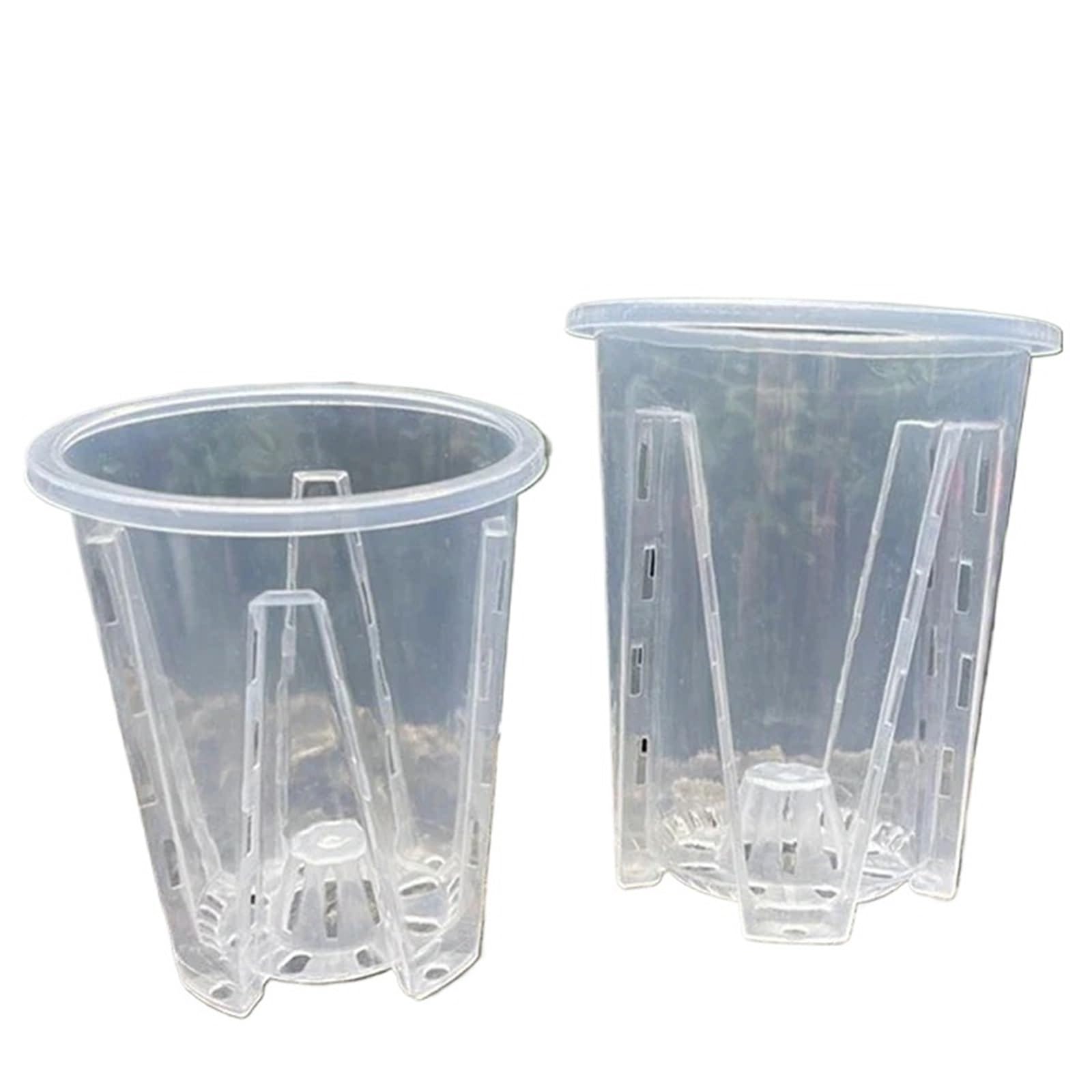 RUWLFE 5pcs Transparent Flower Pot Plant Seedling Breathable Phalaenopsis Orchid Seasonal Green Growing Tools for Succulents, Houseplants(12cm)