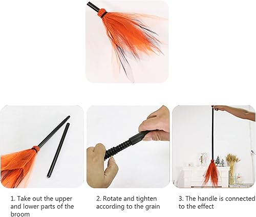 Miniatura 5 de Escoba de bruja de Halloween, escoba de mago para niños, escoba voladora de gasa de tul para disfraz de Halloween, decoración de casa embrujada,