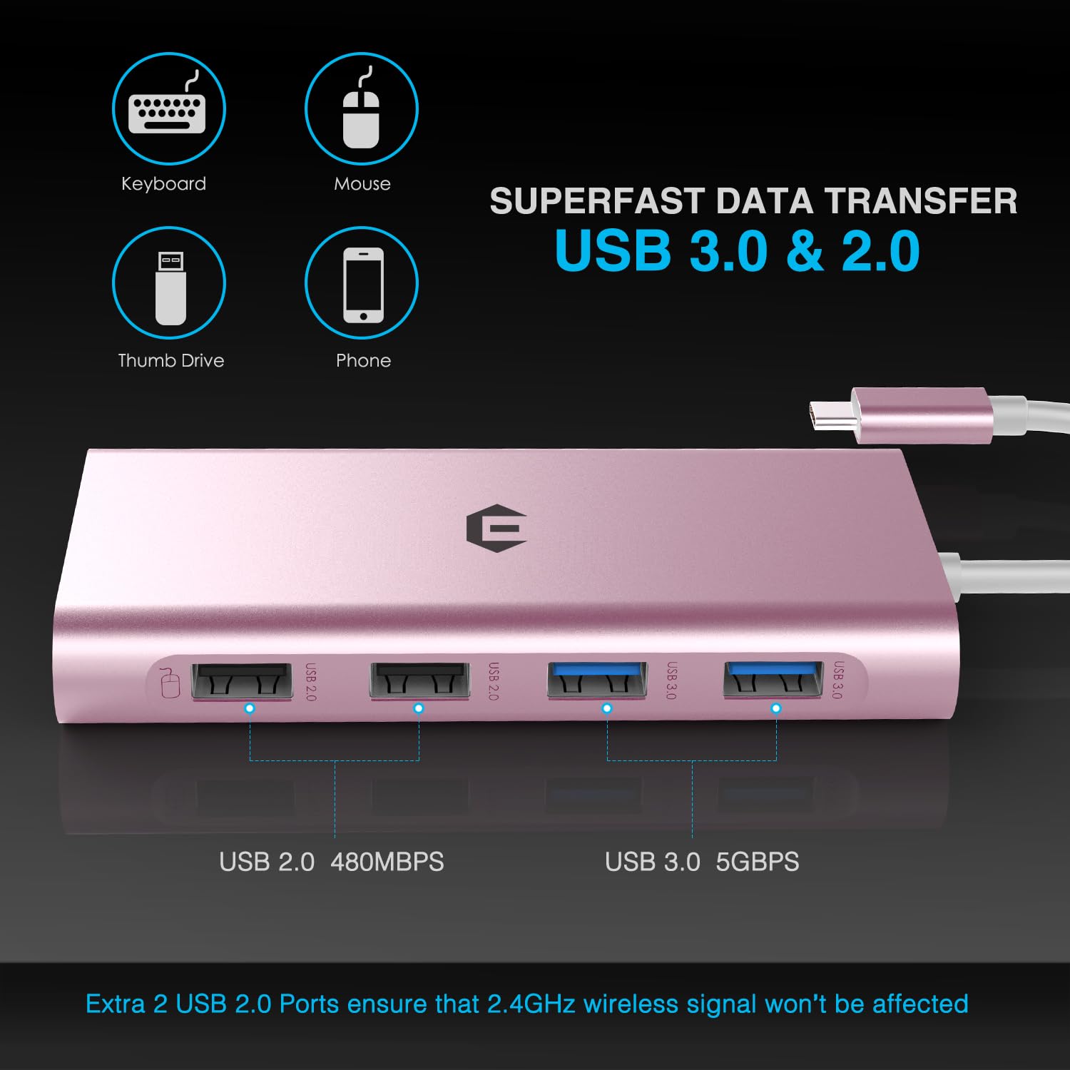 Hub USB C, adattatore 11 in 1 USB C con Vga, audio 3,5 mm, 4 USB A, docking station USB C per MacBook Pro, Surface Pro e dispositivi di tipo C