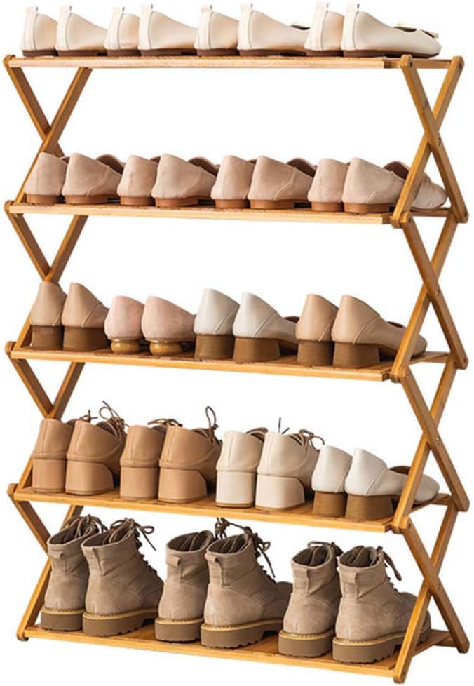 家庭用多層シンプルシューラック、ドアの収納ラック、折り畳み式シューキャビネットの寮なし設置,Six floors,50cm