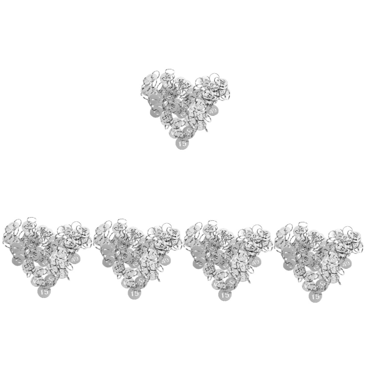 VALICLUD 5 Set Di Portachiavi Con Numeri in Metallo Da 1 A 50 Per Riporre E Classificare Le Chiavi in ​​case E Uffici 50 Pezzi * 5