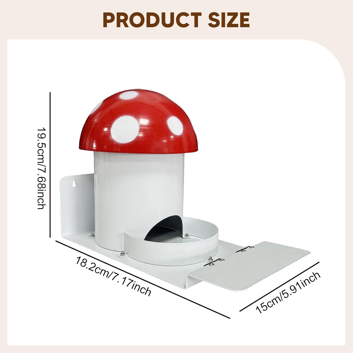 Baoblaze Squirrel Feeder Feeding Station Mushroom Shaped Garden Easily Fill Portable Metal Multifunctional Squirrel House for Backyard