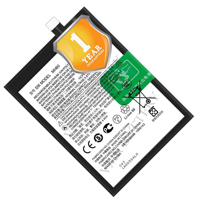 Image of Original MH60 Battery Compatible for Motorola Moto G10 Power (PAMR0002IN, PAMR0008IN, PAMR0010IN) - (6000mAh) - 1 Year Warranty K7