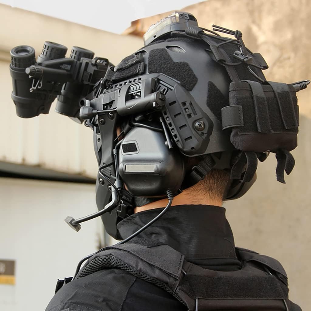 Airsoft Fast Adjustable Helmet Set - with Tactical GPNVG 18 Night Vision Model Noise Cancellation Headset 4 Modes Helmet Light Mask Anti-Fog Goggles Paintball Hunting Outdoor Gear