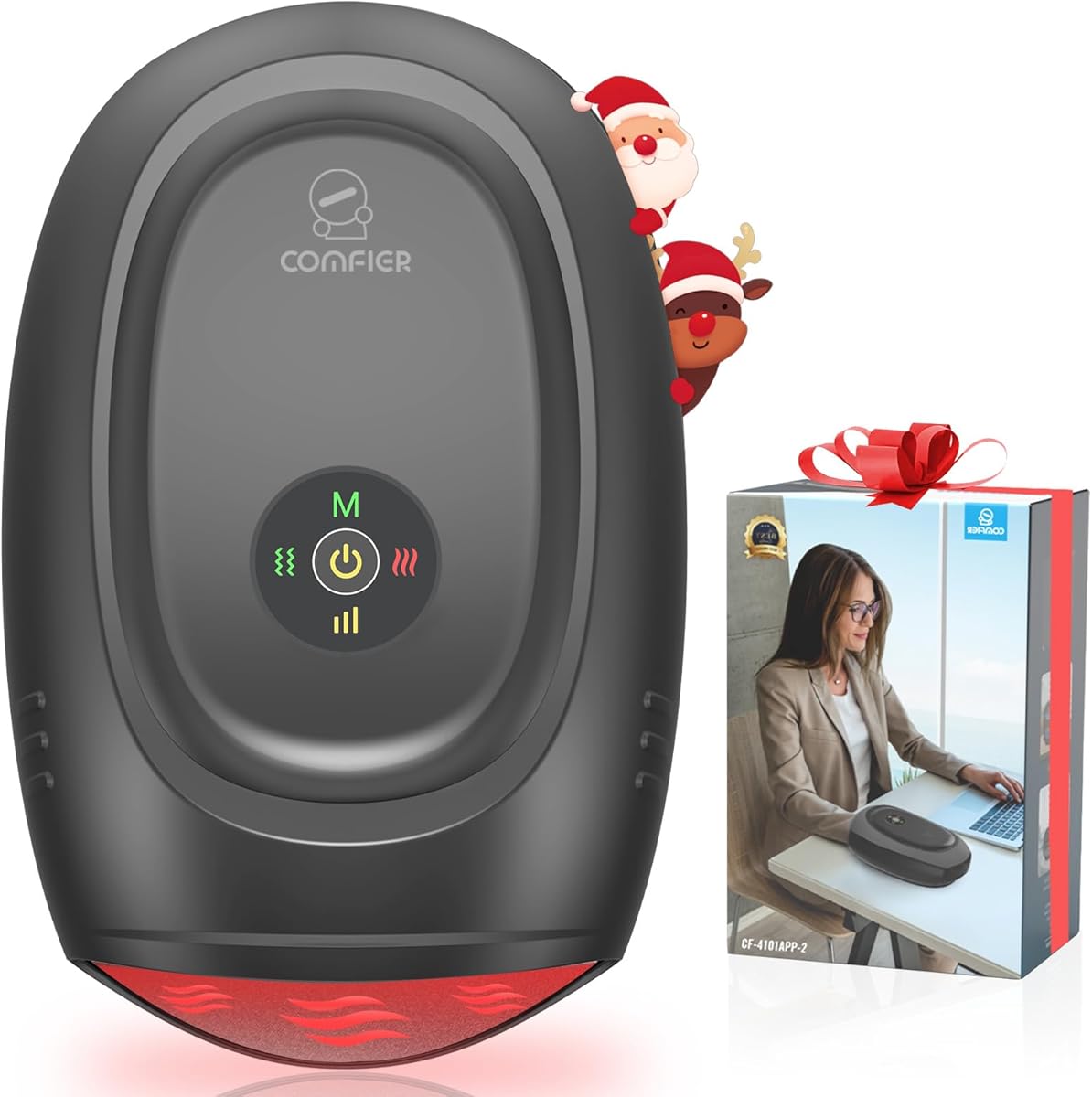 COMFIER Hand Massager with Heat and Compression, Cordless Hand Massager for Arthritis and Carpal Tunnel, Wrist, Finger Massage, Gifts for Mom, Dads, Women and Men (Black)