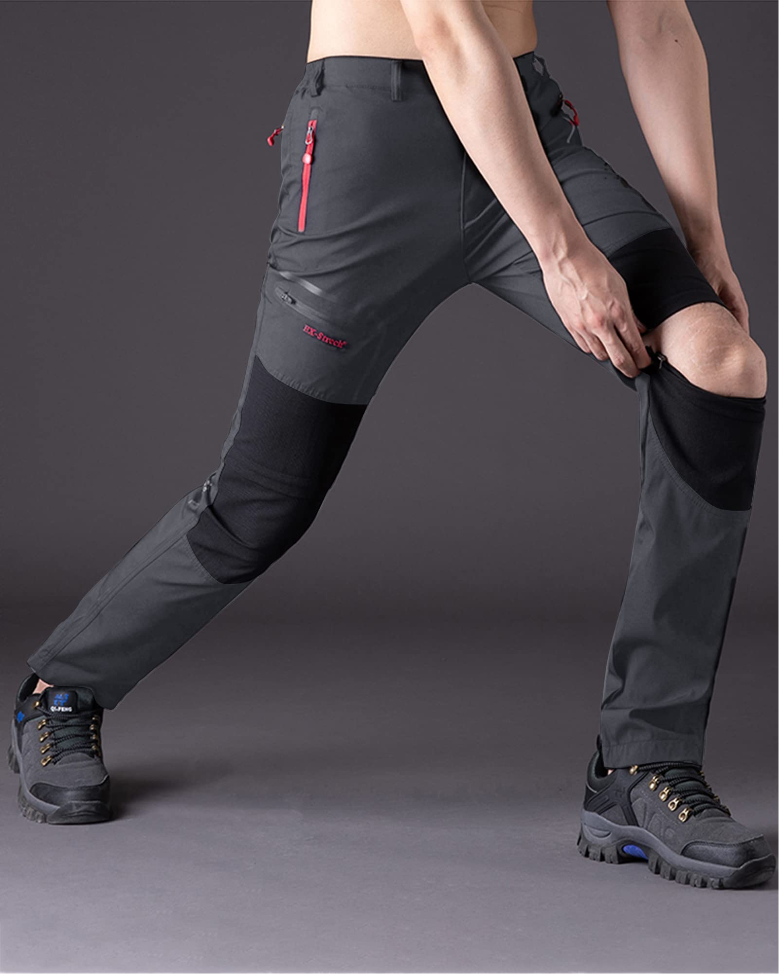 Pantalones Trekking Hombre Montaña Pantalones Convertible Cortos,Impermeable Secado RáPido Transpirable Anti-ArañAzos Trabajo Pantalones Senderismo