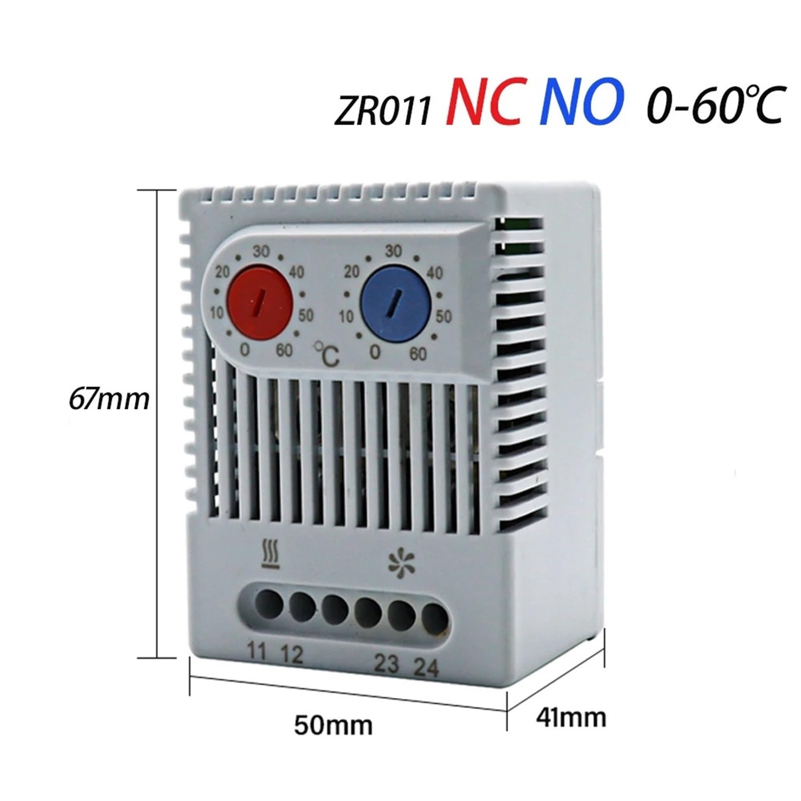 3 stücke DIN Schiene Schrank Temperatur Controller Industrie Thermostat KTO011 KTS011 0 zu 60 Grad Celsius Mechanische Temperaturregler(ZR011 heat and Cool)