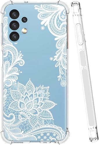 Miniatura 2 de Funda de teléfono para Galaxy A13 4G/A13 LTE 4G SM-A135F, funda delgada a prueba de golpes con patrón floral transparente suave y flexible TPU funda
