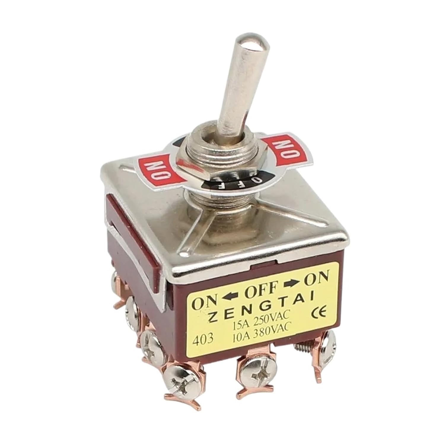 1PCS E-Ten 403 High-end Rocker Button Switch 12Pin ON-Off-ON Silver Contact Copper Pin 12mm 250V 15A Rocker Toggle Switch(E-TEN403 ON-Off-ON,Without Cap)