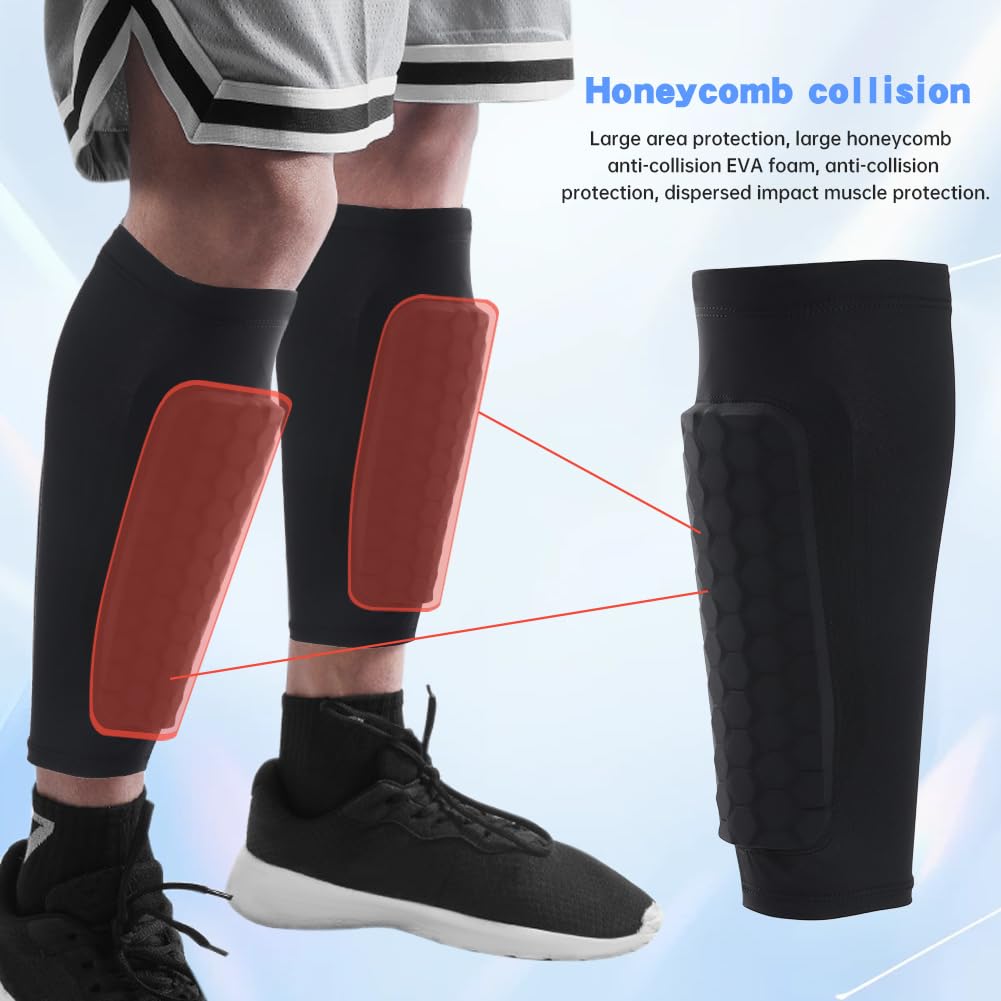 Fußball-Schienbeinschoner für Kinder und Erwachsene, Schienbeinschoner mit Waben-Kompressionsmanschetten, Fußball-Shi/n-Pads für Jungen, Mädchen, Männer