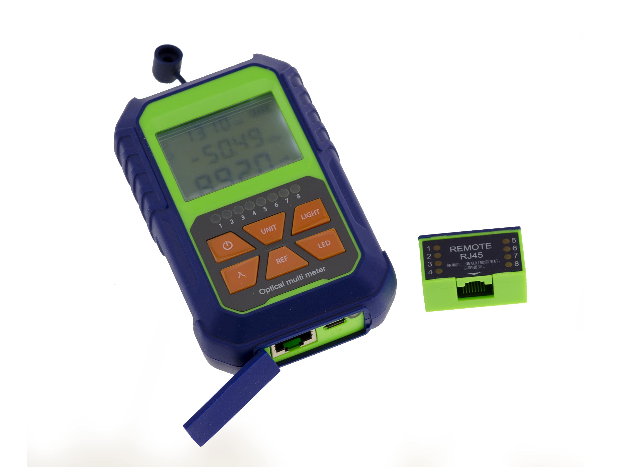 KALEA-INFORMATIQUE Tester per cavi di rete RJ45 e in fibra ottica. Funzione di misuratore di potenza, schermo LCD retroilluminato, batteria ricaricabile.