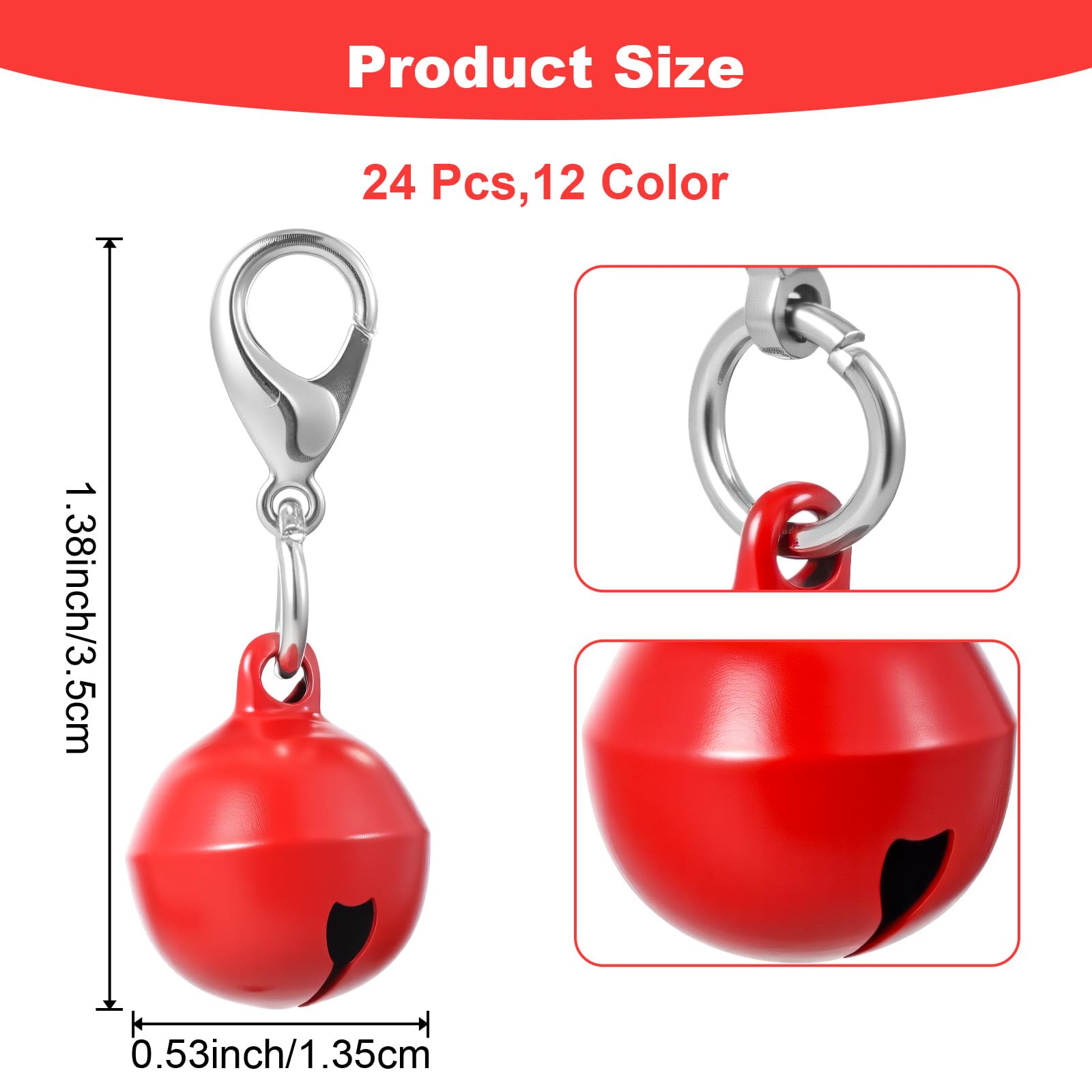 Tyqour Lot de 24 clochettes pour collier de chat, clochettes de collier de petit chien, clochettes en métal pour colliers pour animaux de compagnie, chats, chiens, accessoires