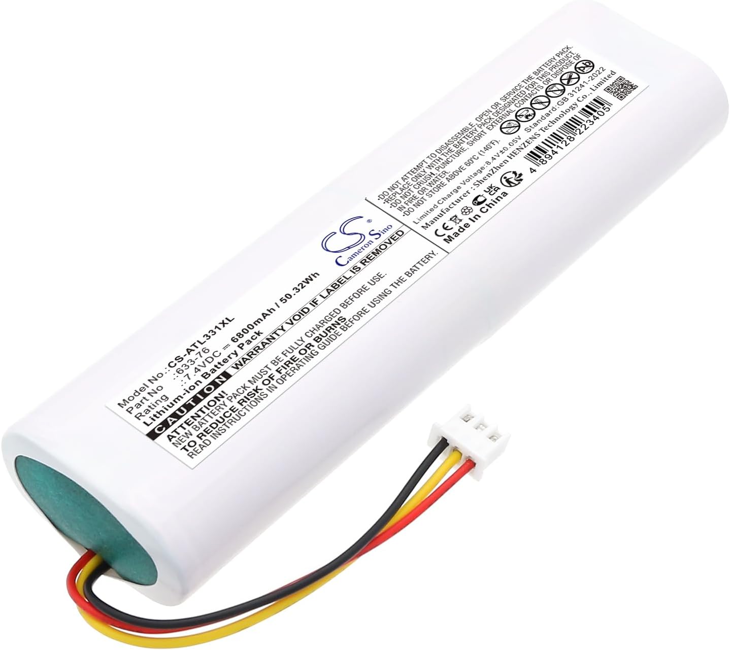 Battery for Anritsu S331L PN:Anritsu 633-76 6800mAh / 50.32Wh