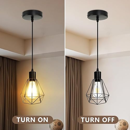 Miniatura 3 de Luces colgantes negras para isla de cocina, iluminación colgante de metal E26, lámparas modernas con cable de 3.9 ft para entrada, comedor, pasillo,