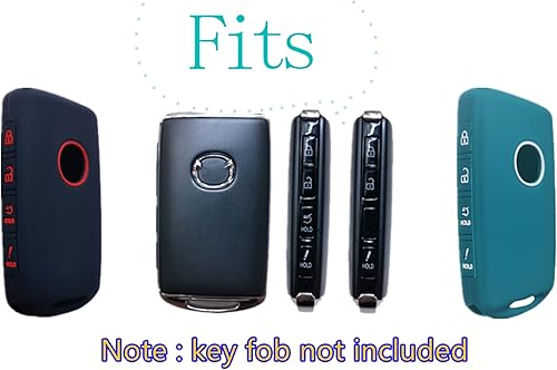 Miniatura 8 de RUNZUIE 2 llaveros inteligentes de silicona con 4 botones para Mazda 3 6 CX-30 CX-5 CX-9 CX-9 CX-50 C-90 2024 2022 2021-2019 (rojonegro con rojo)