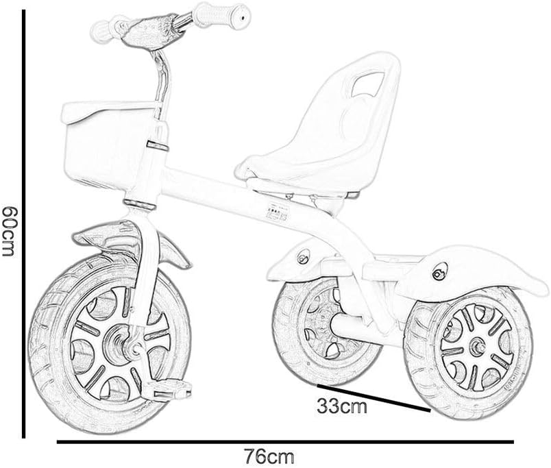 Tricycle Trike, Titanium Air Wheel Multipurpose Children's Tricycle, Outdoor Tricycle for 2-5 Year Old Babies, 60x76x34cm (Color: White)