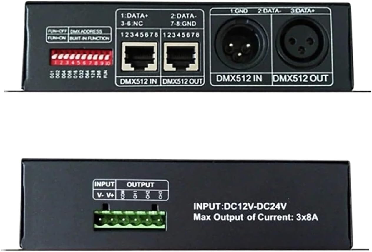 DMX512 Decoder LED Dimmer Driver RGB RGBW Controller DMX512 3/4 Channel Decoder Controller RGB RGBW LED Strip Dimmer(Rgbw 4 Channels)