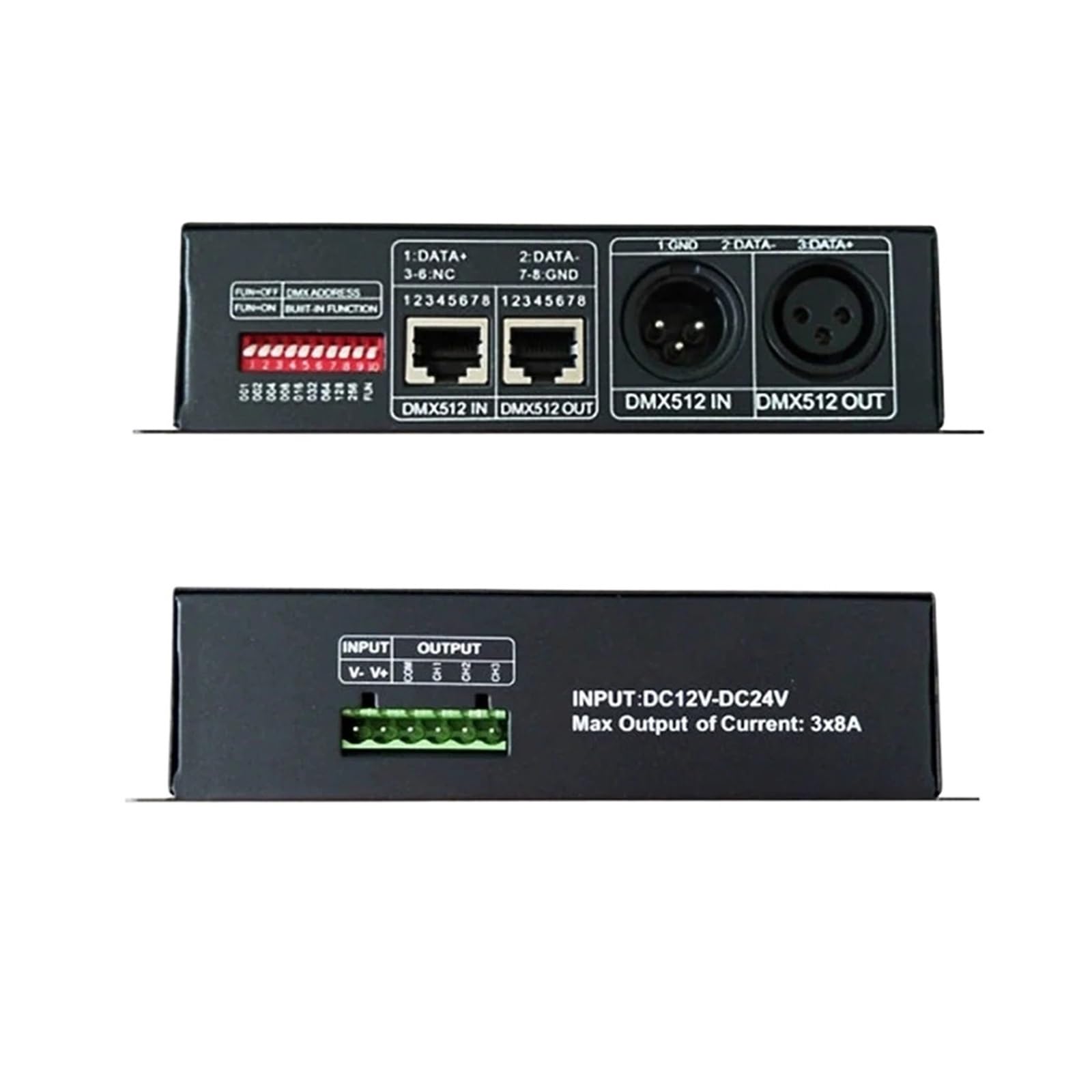 Contrôleur de variateur LED DMX512 décodeur RGB 3 canaux DC