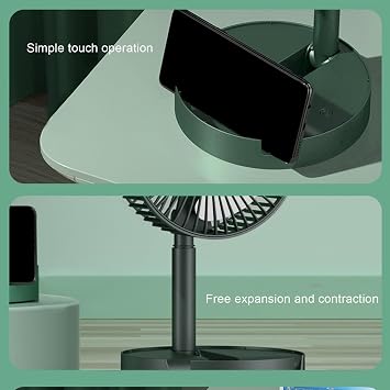 Standing Fan Oscillating Portable Plug in Power Fan 2024 New Upgraded 6.5 Pedestal Fan with Quiet Height Adjustable Foldaway Fan, 3 Speeds, Phone Holder