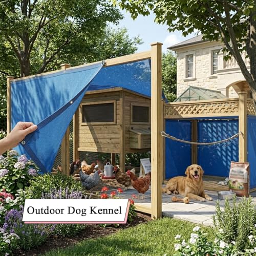 Voile d'ombrage bleu anti-chaleur pour abriter la pergola du soleil