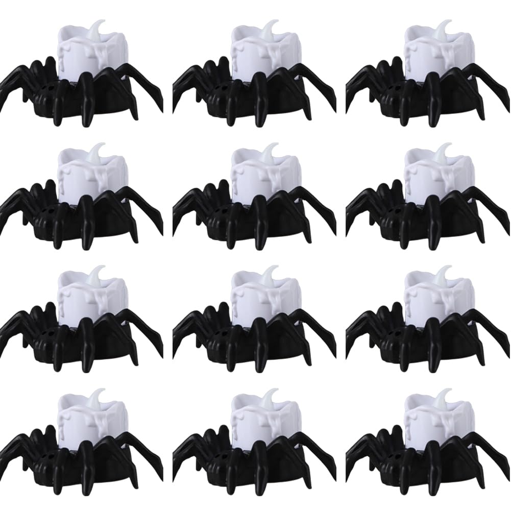 CTRLZS LED Candle Light Spider Light for Home Bar Haunted House Halloween Decoration Horror Props B