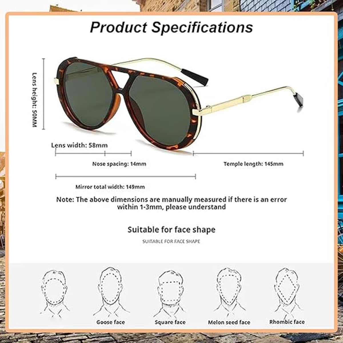 Genérico Gafas de sol de aviador Panther, vintage, unisex