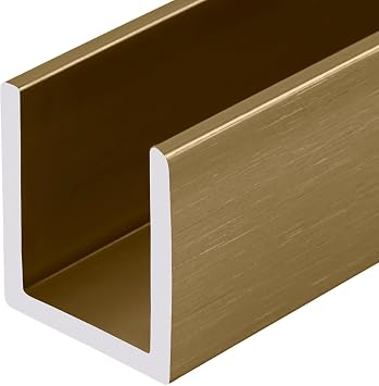 CRL Satin Brass 1/2" Fixed Panel Shower Door Deep-U Channel - 95 in long