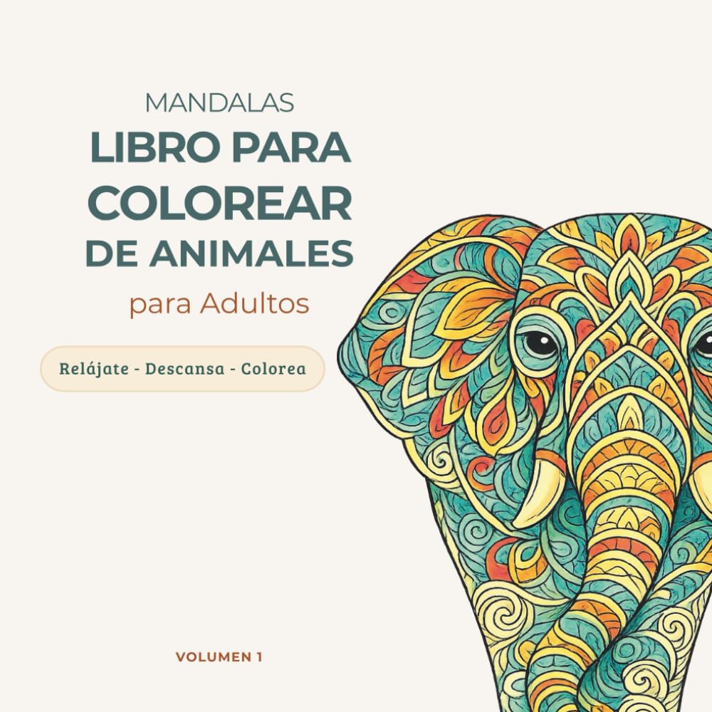 Libro para Colorear Animales con Mandalas para Adultos: Relajación antiestrés y estimulación cognitiva suave — Adivina el animal con pistas mientras ... mindful para adultos y personas mayores