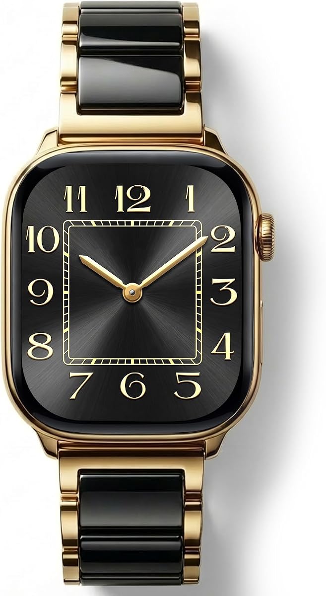 V.R.HOPE Luxury Gold Apple Watch Band for Women, Metal & Resin