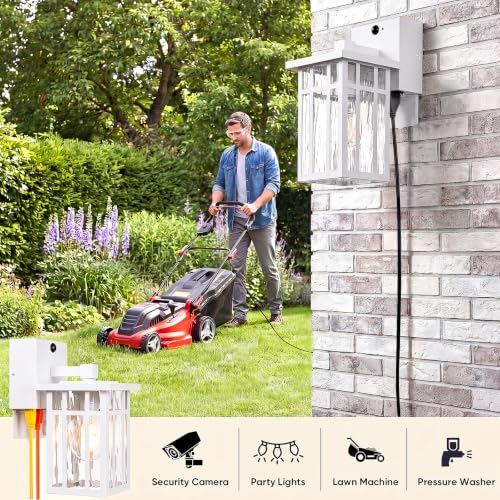 BesLowe 10'' Motion Sensor Outdoor Wall Light with GFCI Outlet, Matte White by BesLowe - Used condition - Image 6