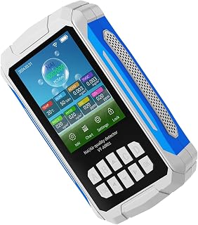 Sxhlseller Detector de Calidad del Aire Medidor Ionizador Alarma Probador Portátil para la Oficina del Automóvil en el Hogar, con Concentración de Iones Negativos/PM2.5/CO2, Operación Fácil de Usar