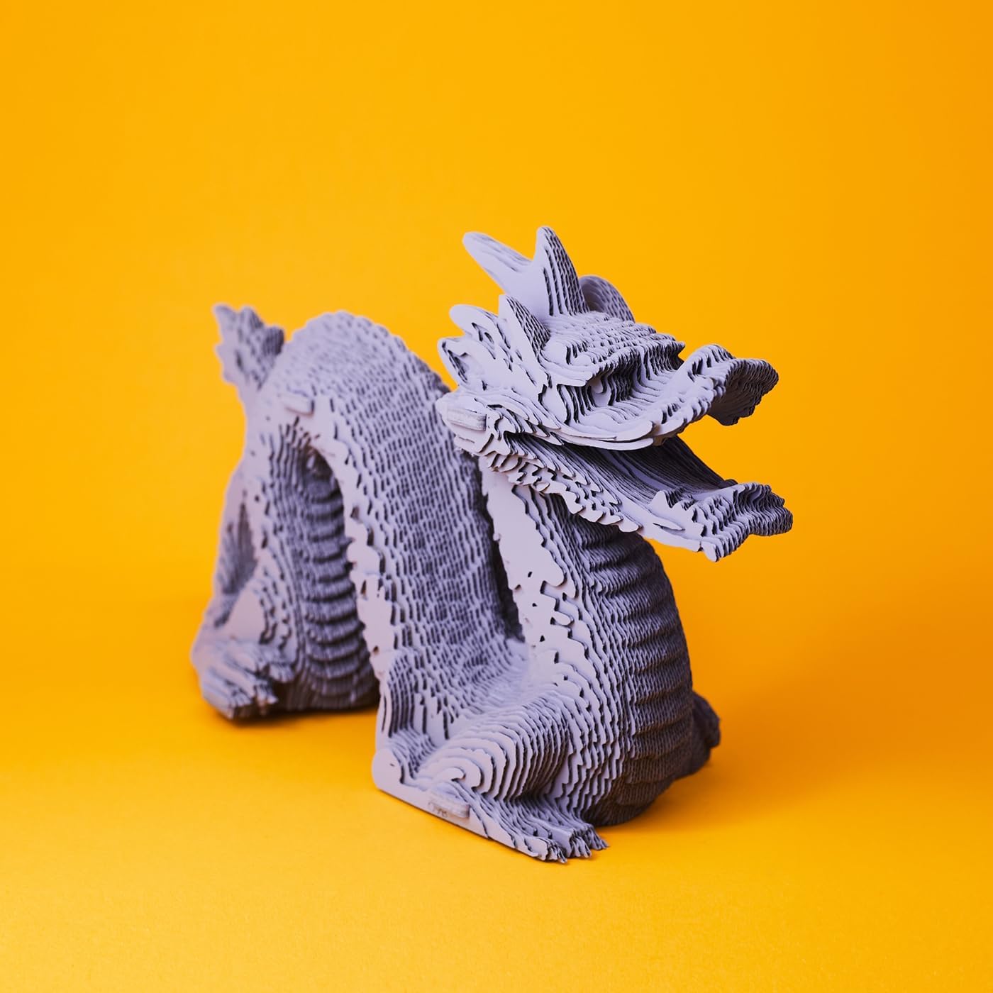 Dragon Cardboard 3D Puzzle – 126 Pieces, 11 × 7 × 4 inches, Recycled Materials, DIY Sculpture Kit, Gift-Ready