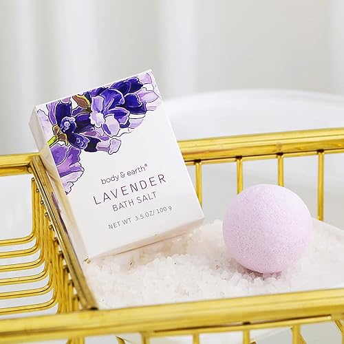 Miniatura 4 de Canasta de regalo de spa de baño cestas de regalo de spa corporal y tierra para mujer juego de regalo de spa perfumado de lavanda con gel de ducha