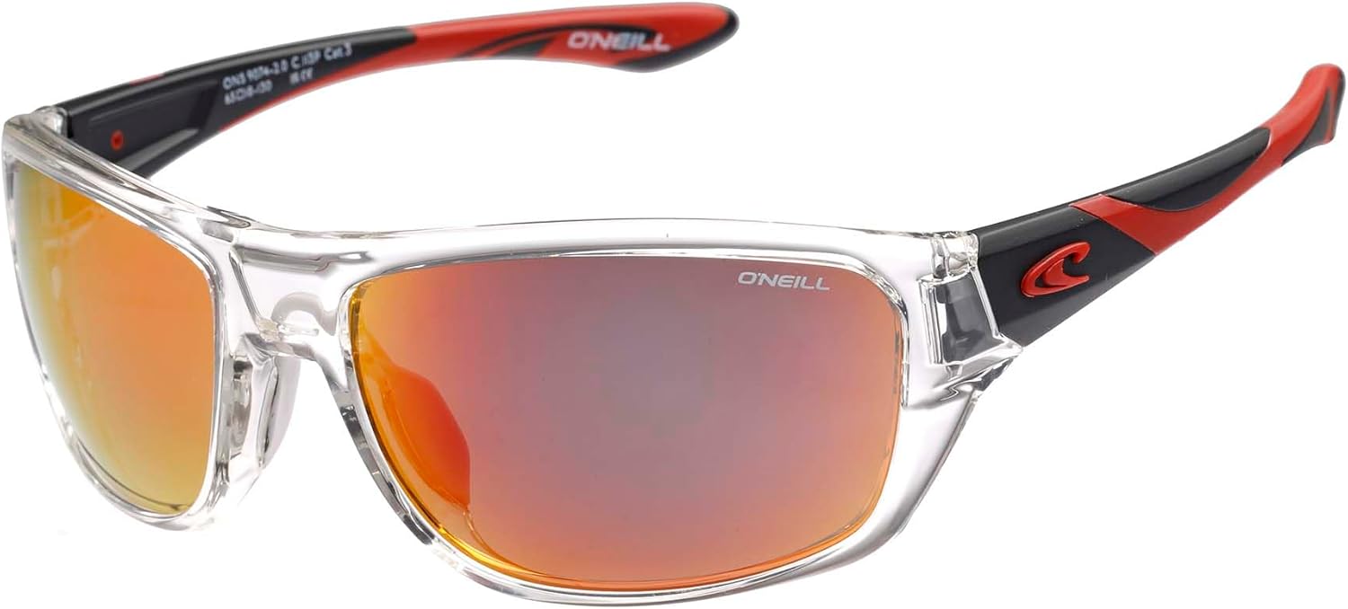 O'NEILL DEEPCURRENT 2.0 Men's Polarized Wrap Sunglasses for Sports, UV400 Protection, 65 mm, Mirror Lenses