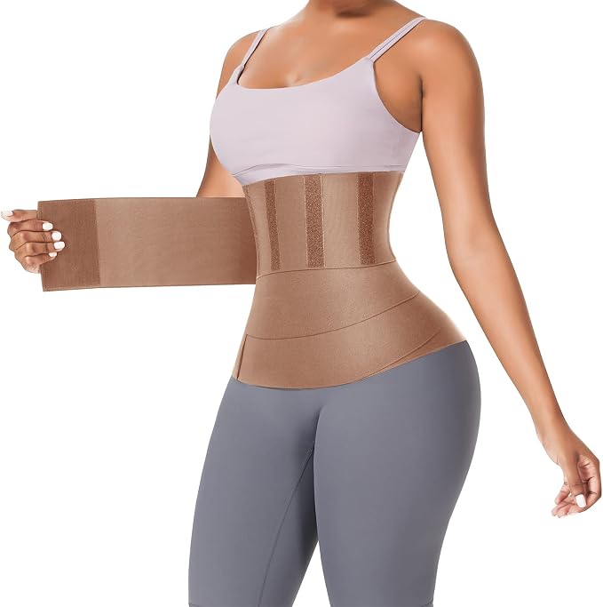 FeelinGirl Waist Trainer for Women Sauna Belt Tummy Wrap Plus Size Snatch Me Up Bandage