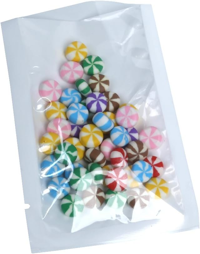 Pack of 100 Clear/White Open Top Bags Flat Pouch Sachet For Food Packaging Heat Sealant BPA Free(9x13CM (3.5x5.1 inch)) - Image 4