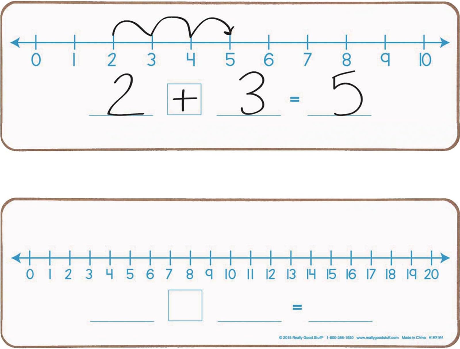 Really Good Stuff Number Line Dry Erase Boards โ Two-Sided Boards Feature 0-10 Number Line On One Side, 0-20 On The Other, Write and Wipe, 12โx4โ (Set of 6), Number Line for Students