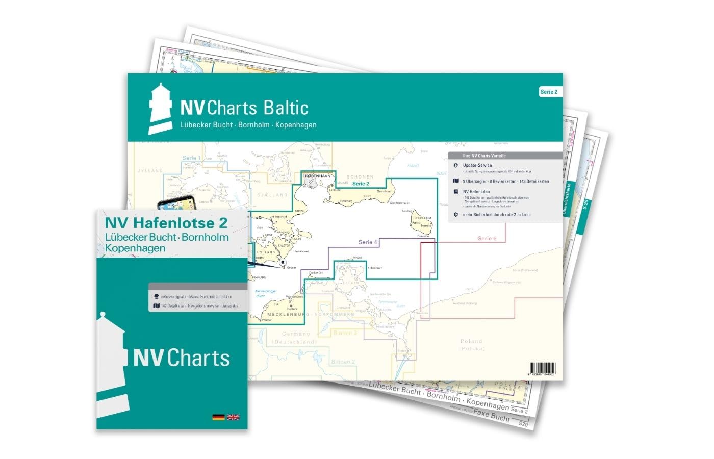 NV Plano Serie 2 mit App Lizenz - Seekarte Ostsee - Lübecker Bucht - Bornholm - Kopenhagen