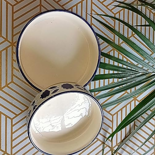 Image of Niyara Stoneware Handmade Ceramic Stylish Premium Bowls Serving Bowls Microwave Dishwasher Safe (Salad Delta Bowl)