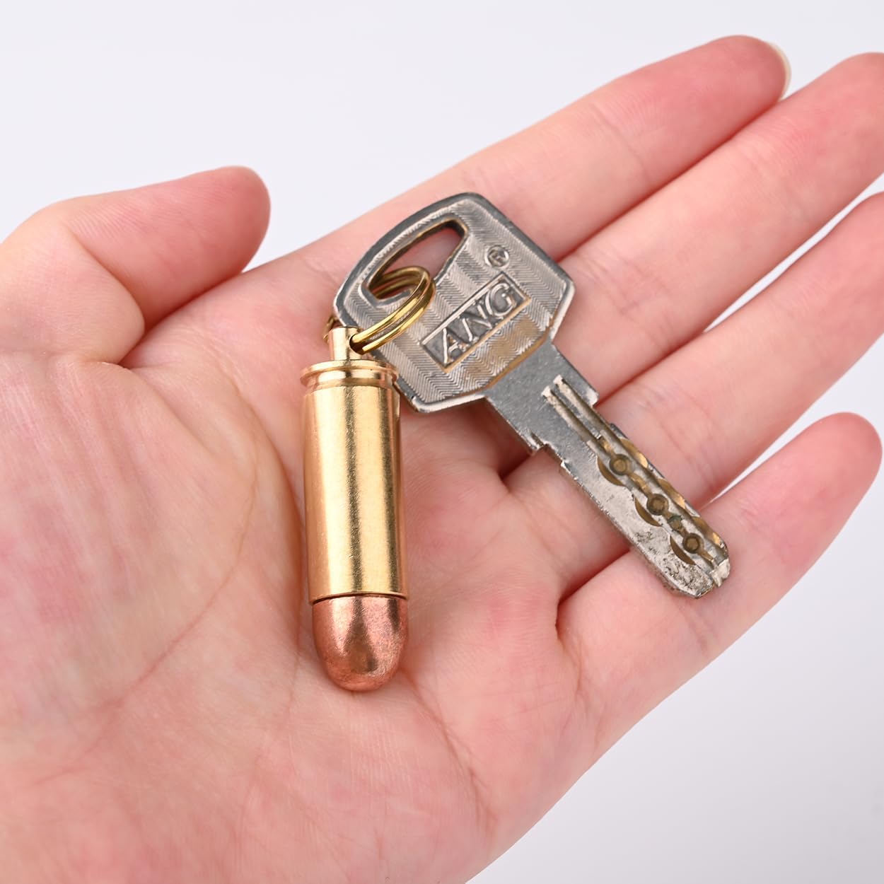 Brass and Purple Copper Bullet Cylinder Pendant Necklace for Mens Womens, It also Can be Used as a Mini Pill Holder on Keychain. - Image 4