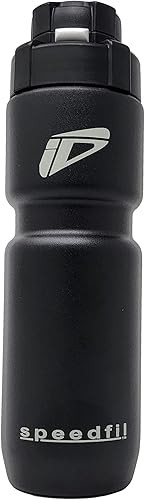 Vista 2 de Speedfil Speedflask 21 oz. Vacuum Insulated Stainless Steel Cycling Sports Water Bottle with NEW Bounce Back Lid 2.0 (Black)